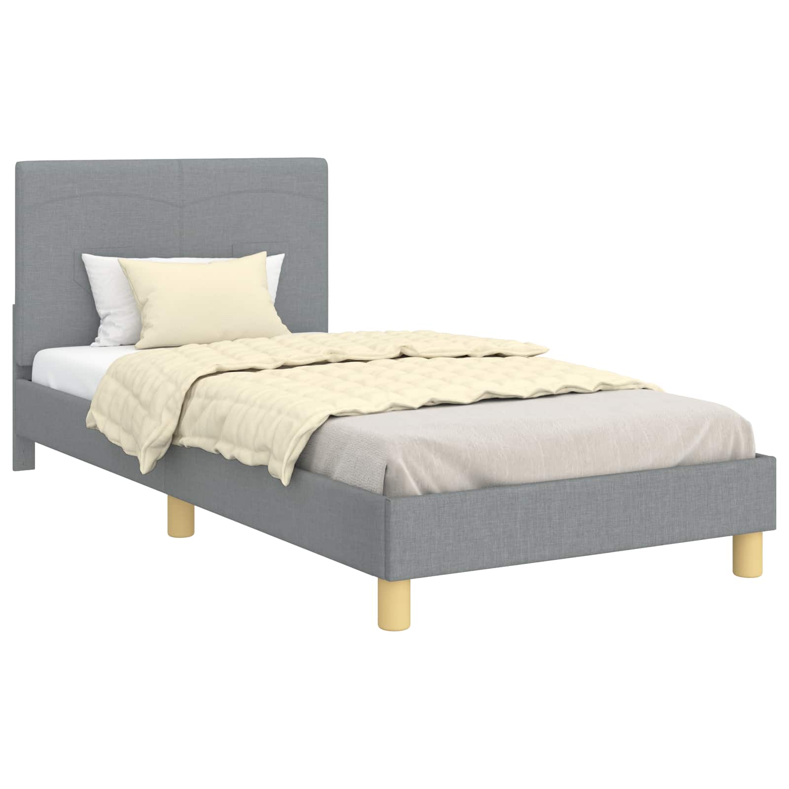 Krevet za djecu s uzglavljem Svijetlo siva 80 x 200 cm tkanina