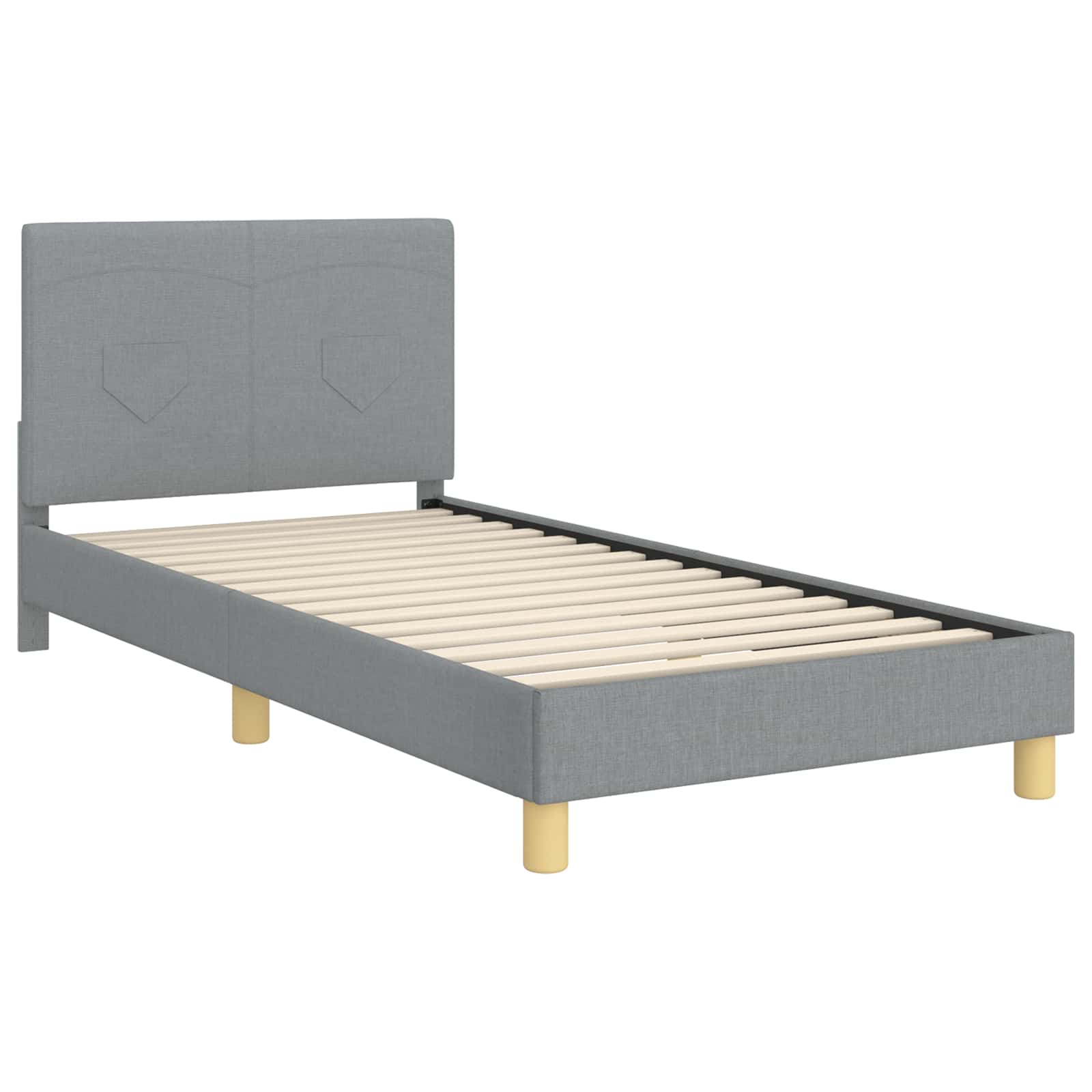 Krevet za djecu s uzglavljem Svijetlo siva 80 x 200 cm tkanina