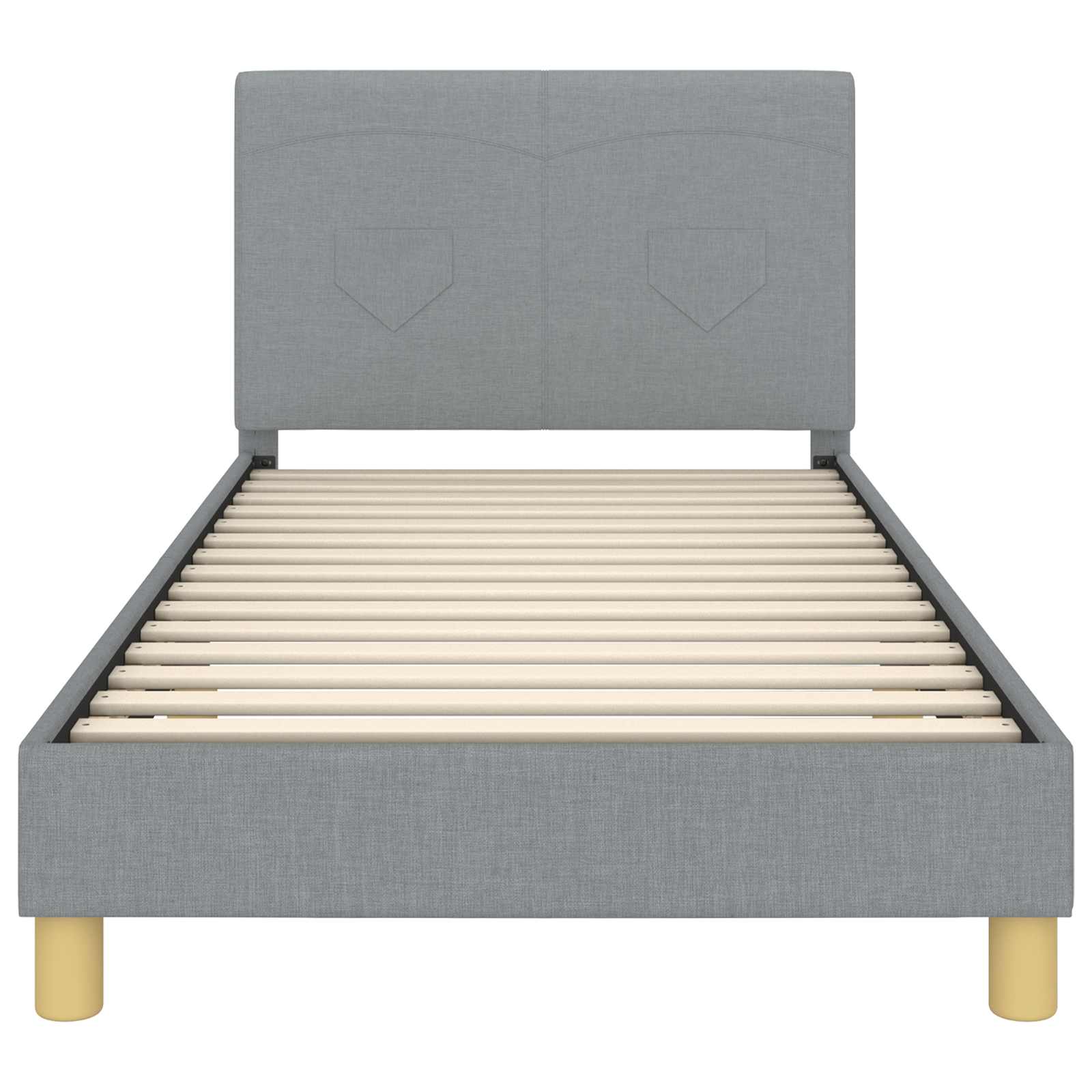 Krevet za djecu s uzglavljem Svijetlo siva 90 x 200 cm tkanina