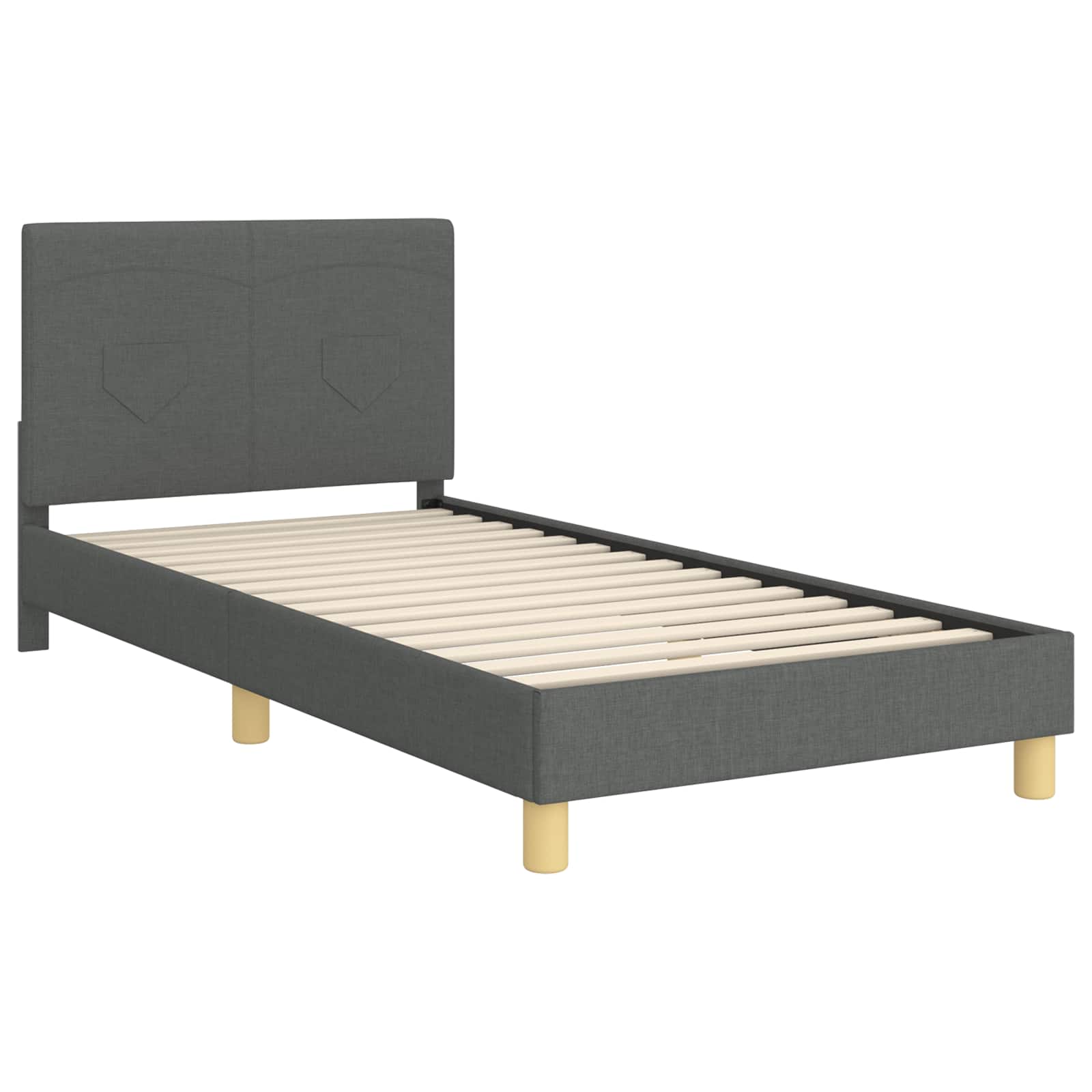 Krevet za djecu s uzglavljem Tamno siva 90 x 200 cm tkanina