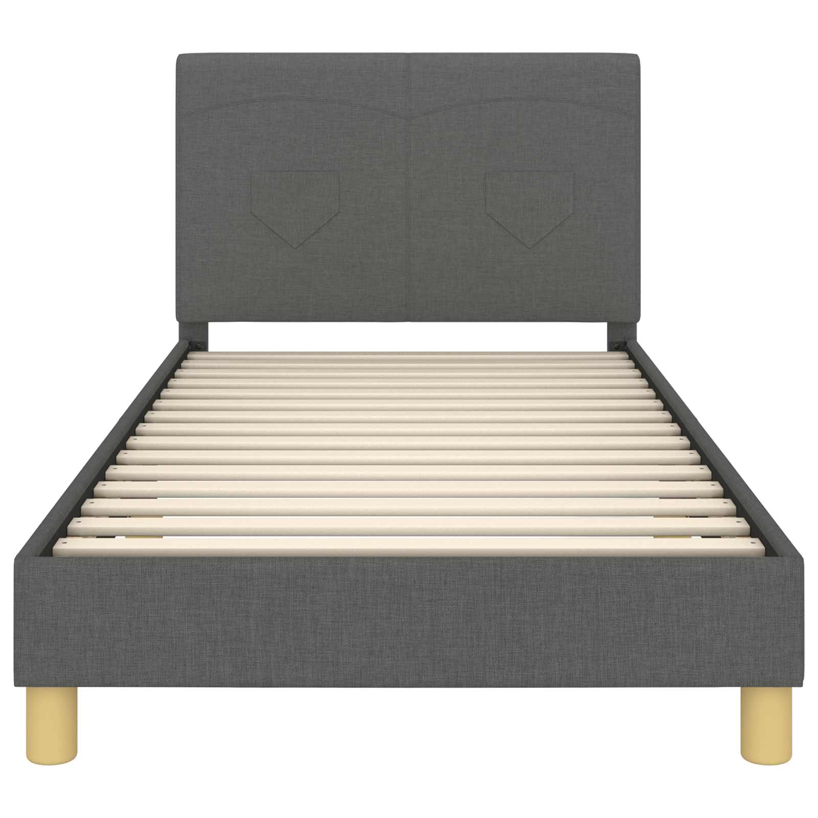 Krevet za djecu s uzglavljem Tamno siva 90 x 200 cm tkanina