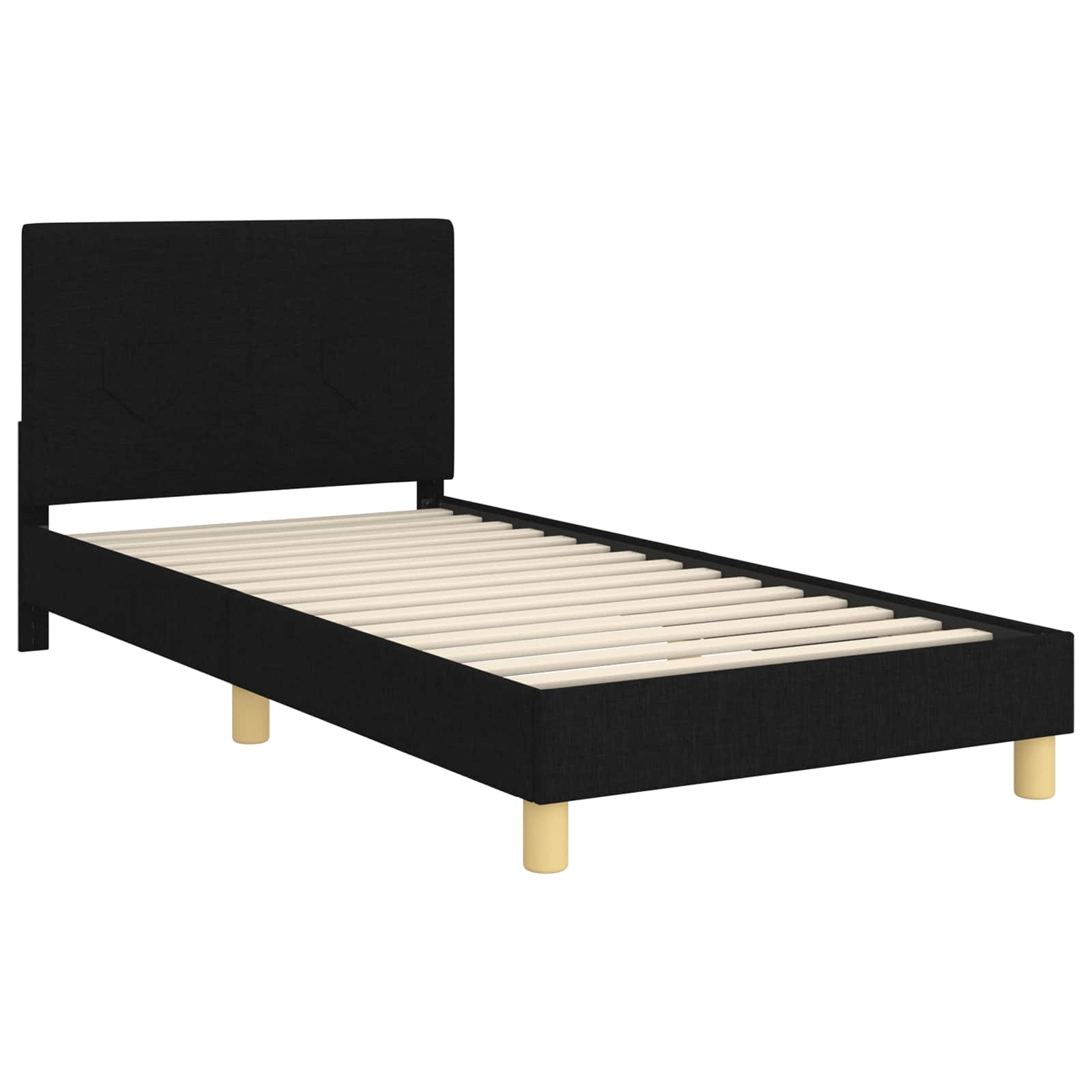 Krevet za djecu s uzglavljem Crna 90 x 200 cm tkanina