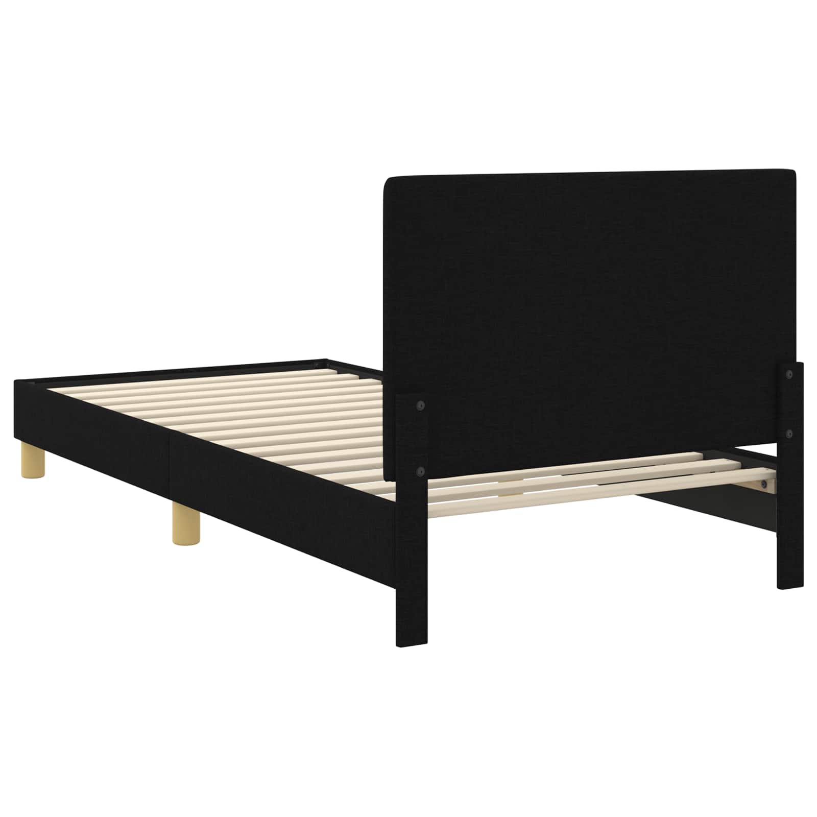 Krevet za djecu s uzglavljem Crna 90 x 200 cm tkanina