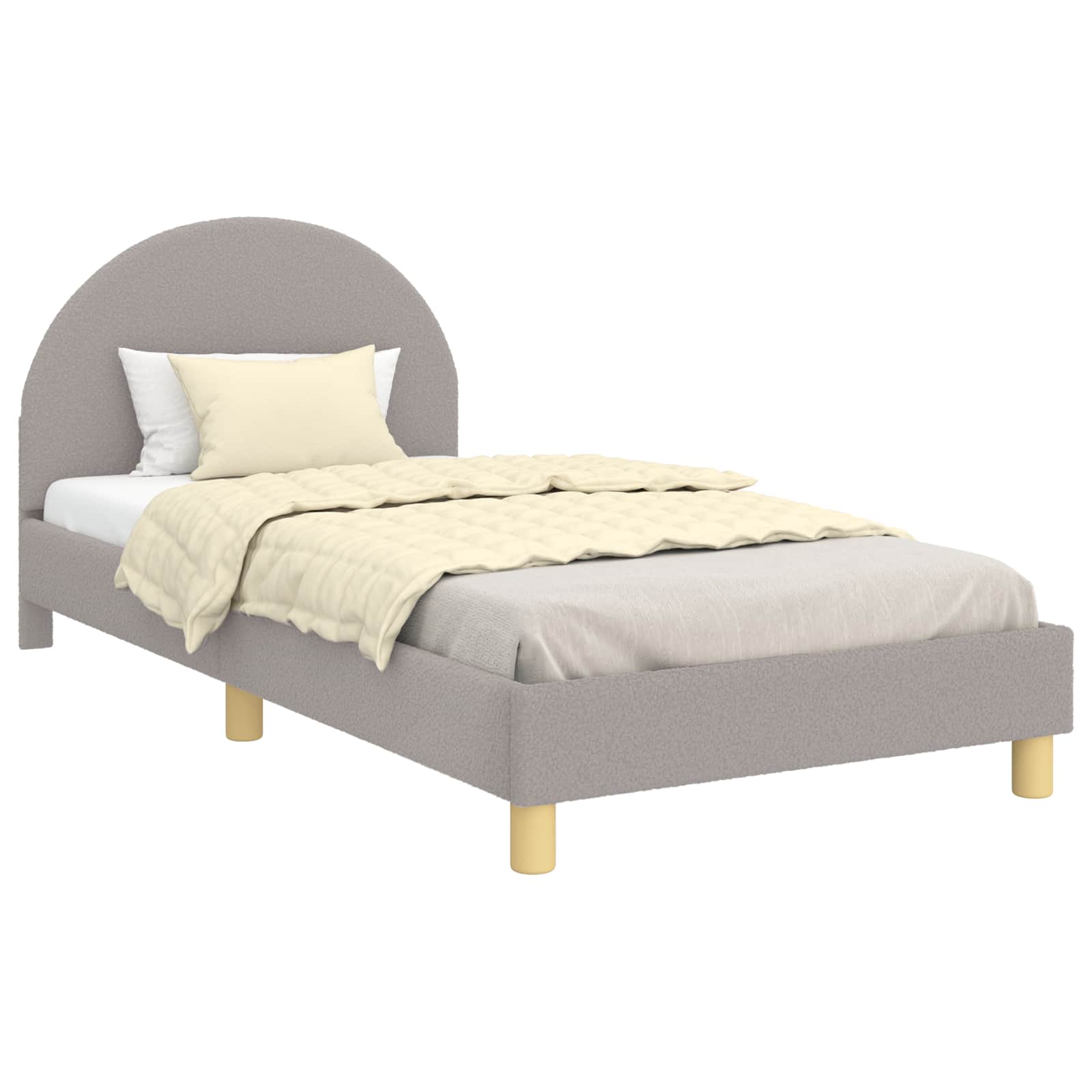 Krevet za djecu s uzglavljem Svijetlo siva 90 x 200 cm Vuna