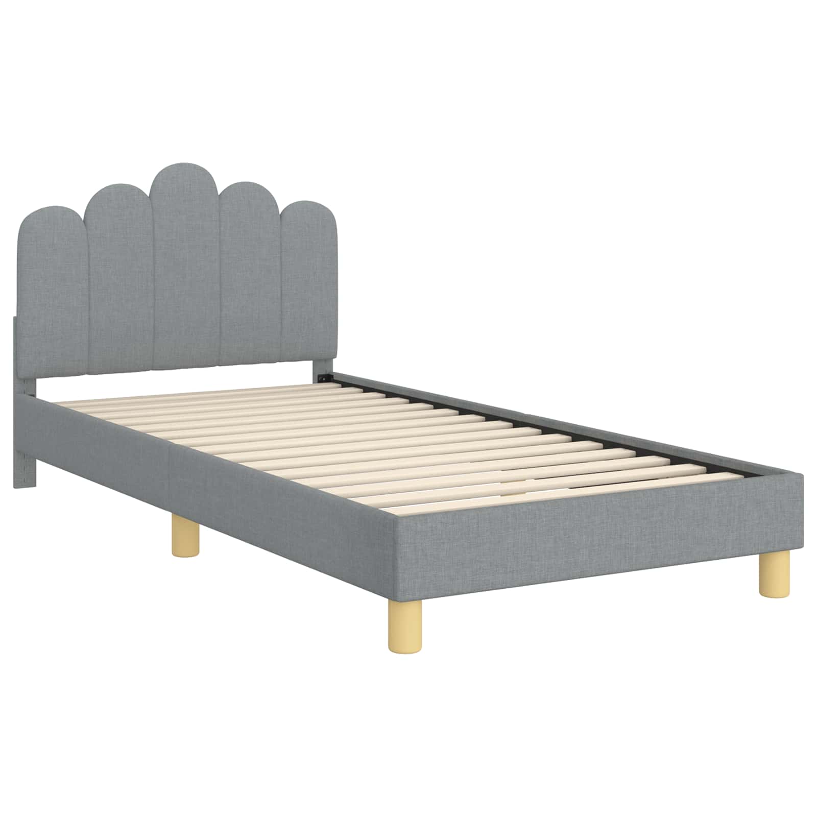 Krevet za djecu s uzglavljem Svijetlo siva 80 x 200 cm tkanina