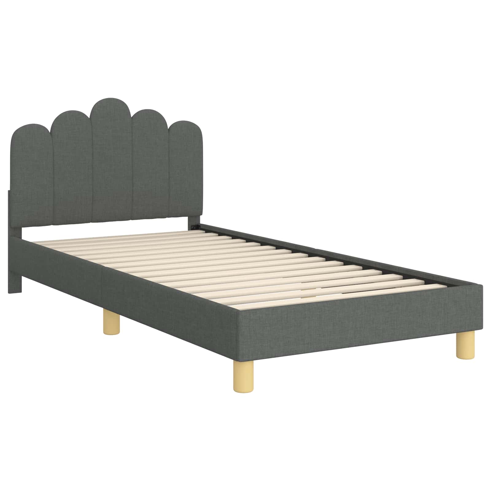 Krevet za djecu s uzglavljem Tamnosiva 80 x 200 cm Tkanina