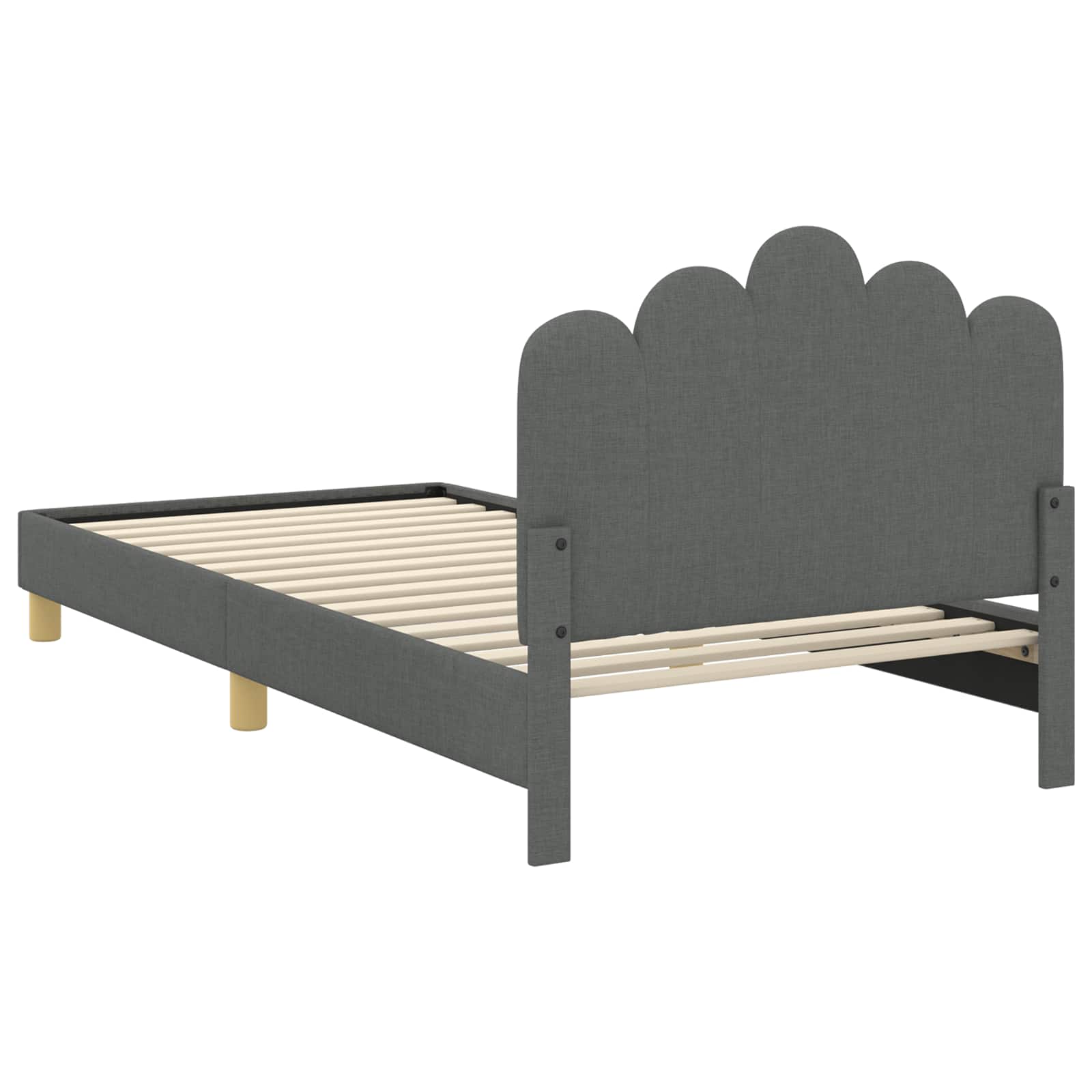 Krevet za djecu s uzglavljem Tamnosiva 80 x 200 cm Tkanina