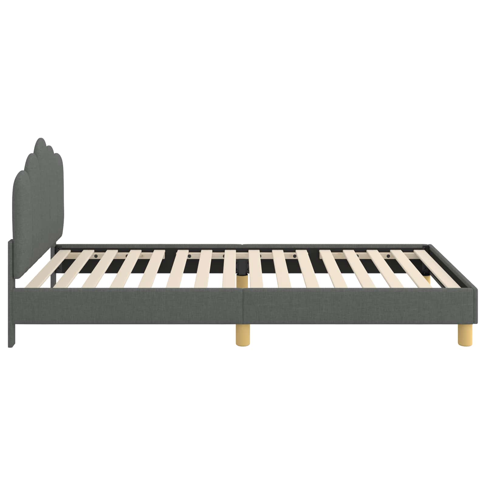 Krevet za djecu s uzglavljem Tamnosiva 80 x 200 cm Tkanina