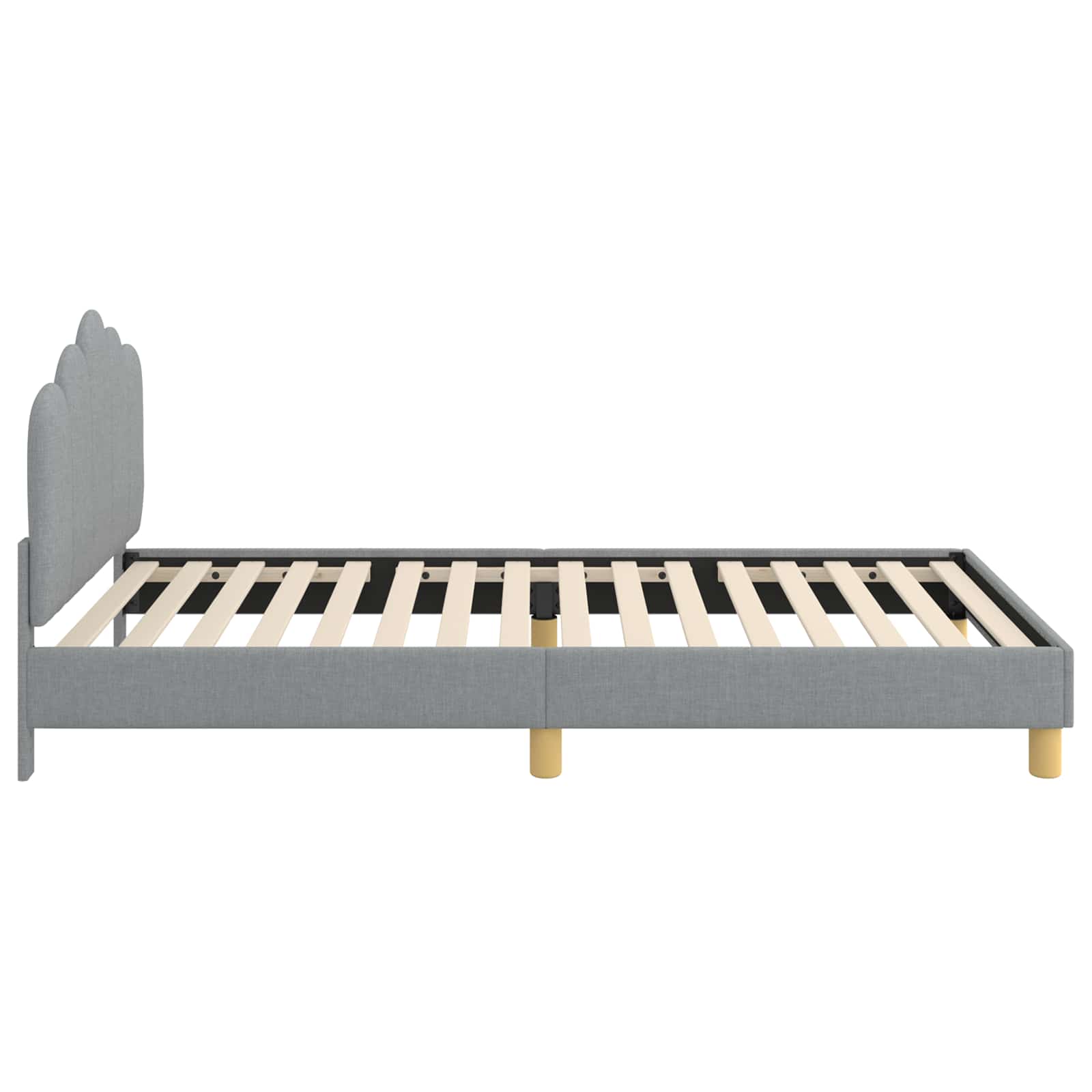 Krevet za djecu s uzglavljem Svijetlo siva 90 x 190 cm tkanina