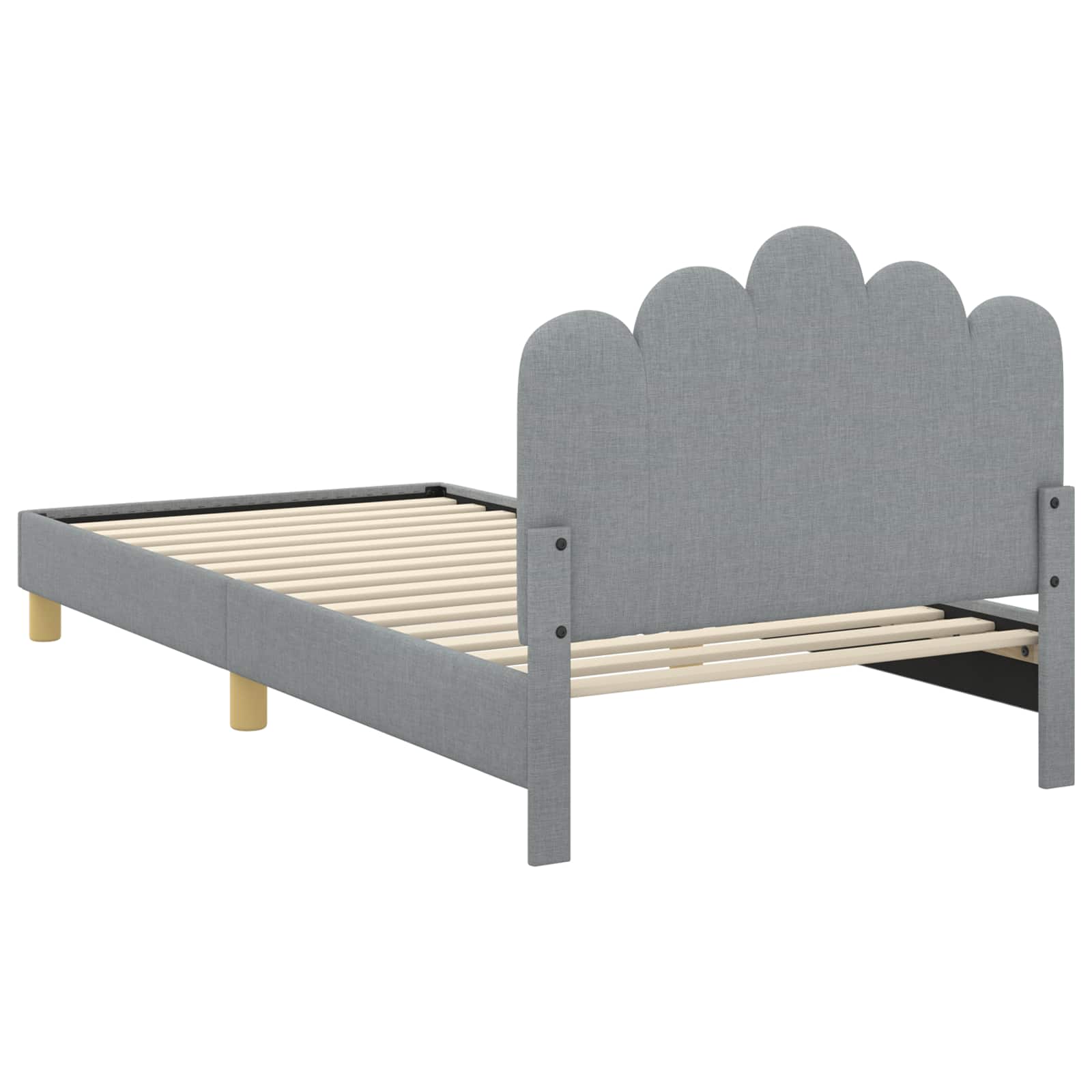 Krevet za djecu s uzglavljem Svijetlo siva 90 x 200 cm tkanina