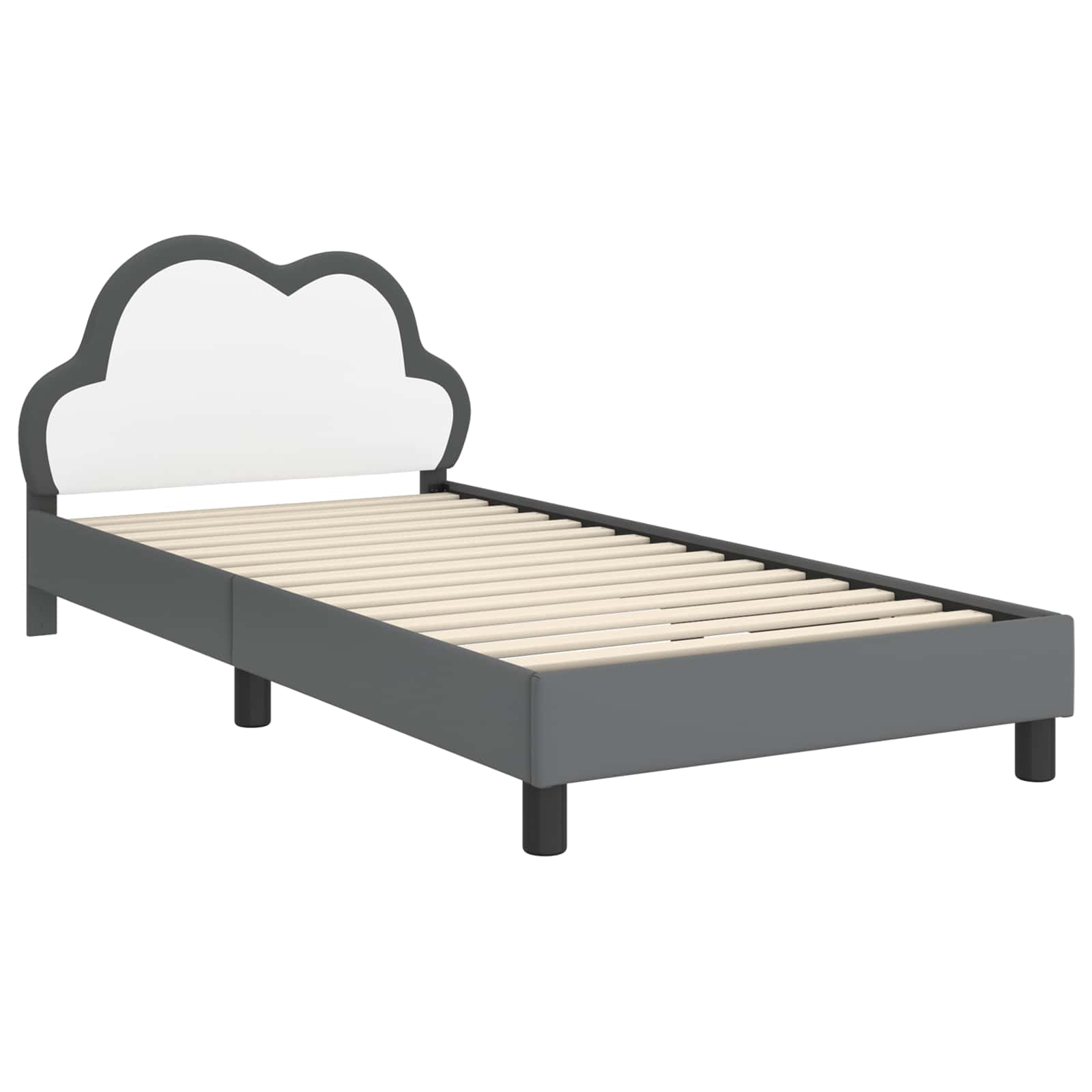 Krevetna konstrukcija s uzglavljem Svijetlo siva 80 x 200 cm PU