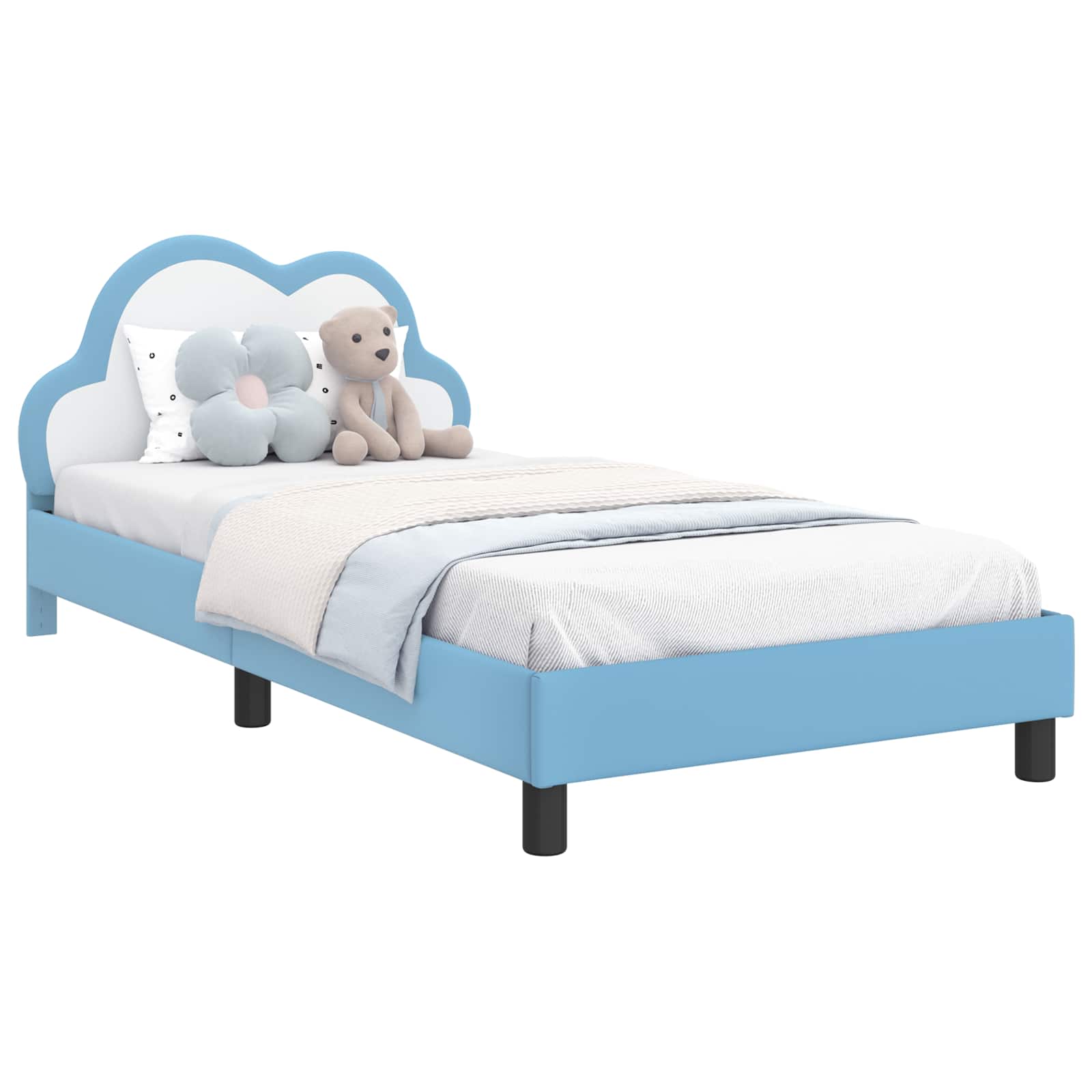 Krevetna konstrukcija s uzglavljem Plava 90 x 190 cm PU