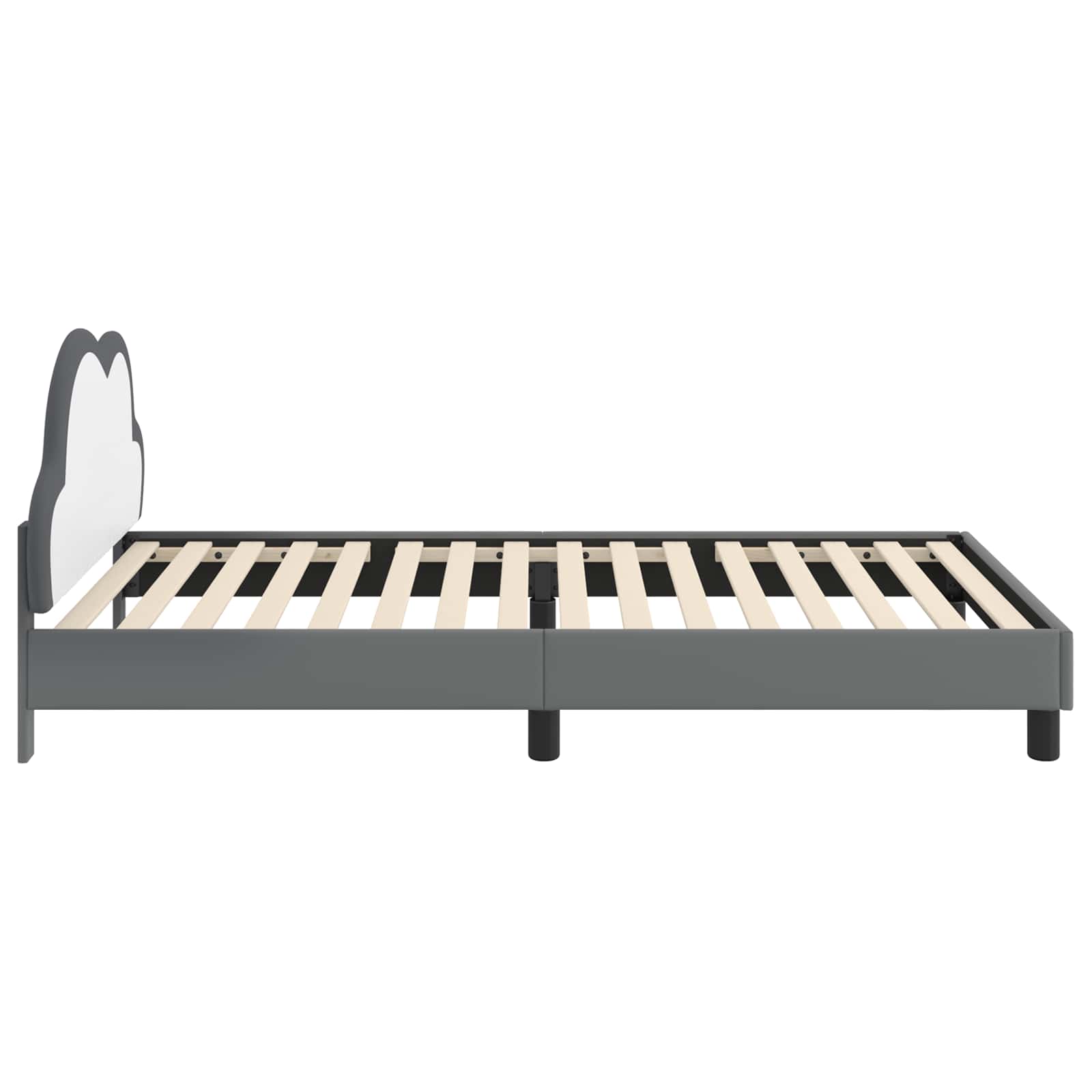 Krevetna konstrukcija s uzglavljem Svijetlo siva 90 x 200 cm PU