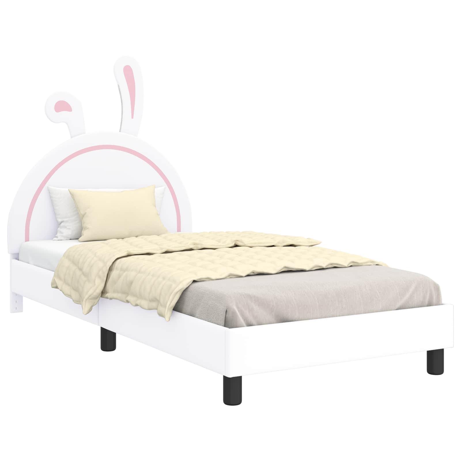Krevet za djecu s uzglavljem s uzglavljem Bijelo 80 x 200 cm PU