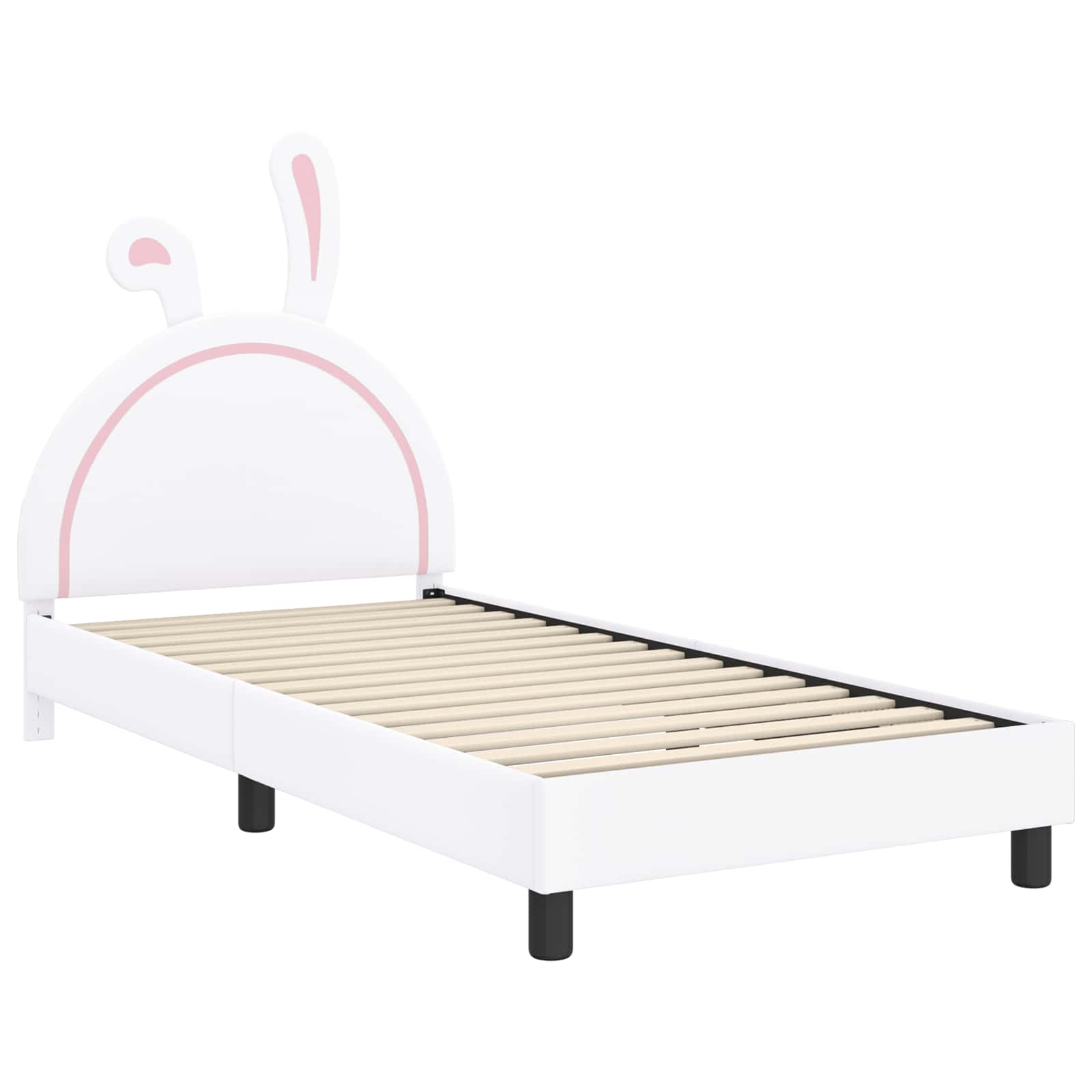 Krevet za djecu s uzglavljem s uzglavljem Bijelo 80 x 200 cm PU