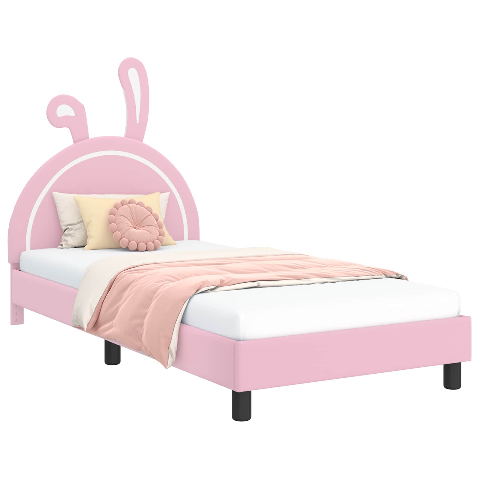 Krevet za djecu s uzglavljem Ružičasta 80 x 200 cm PU