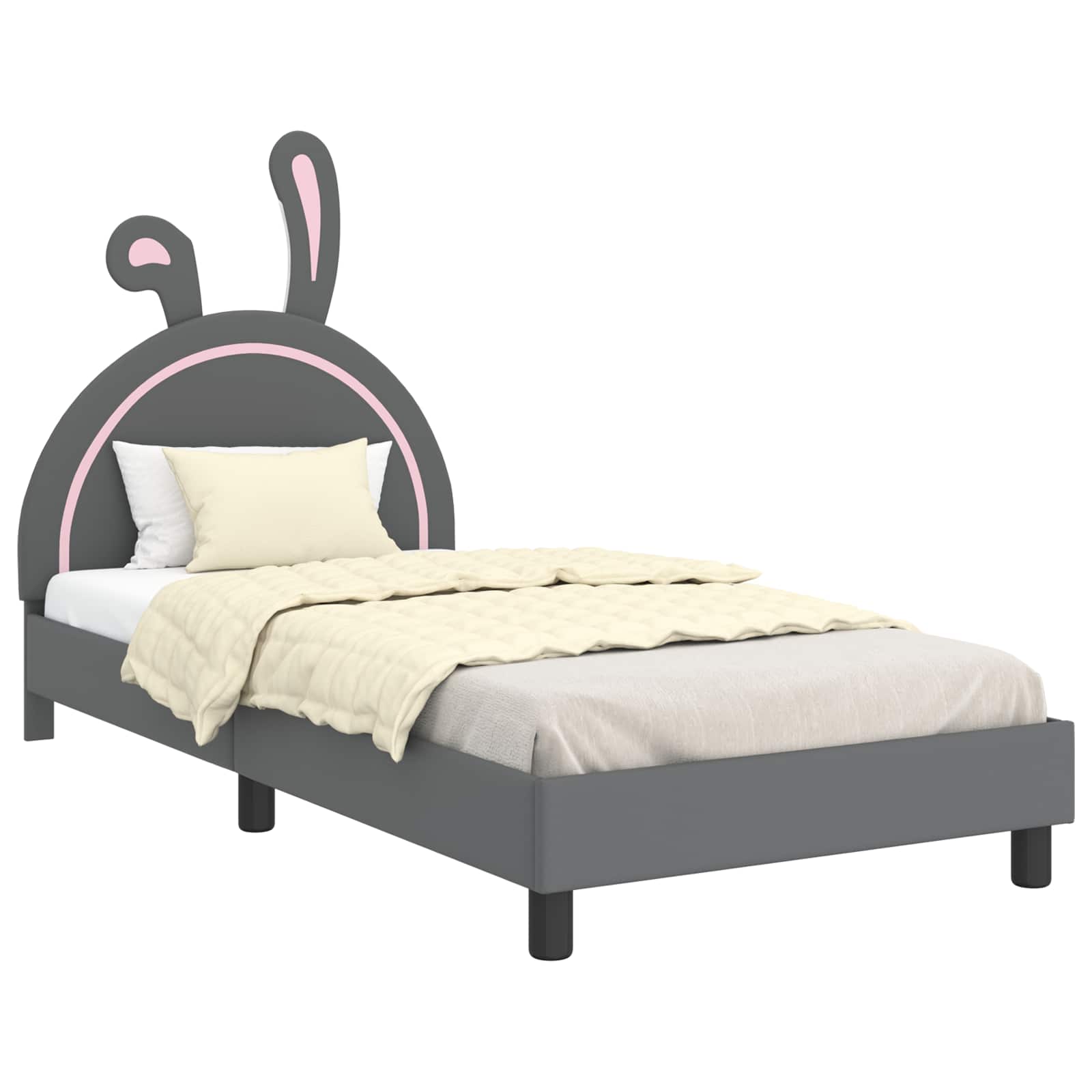 Krevet za djecu s uzglavljem Svijetlo siva 90 x 200 cm PU