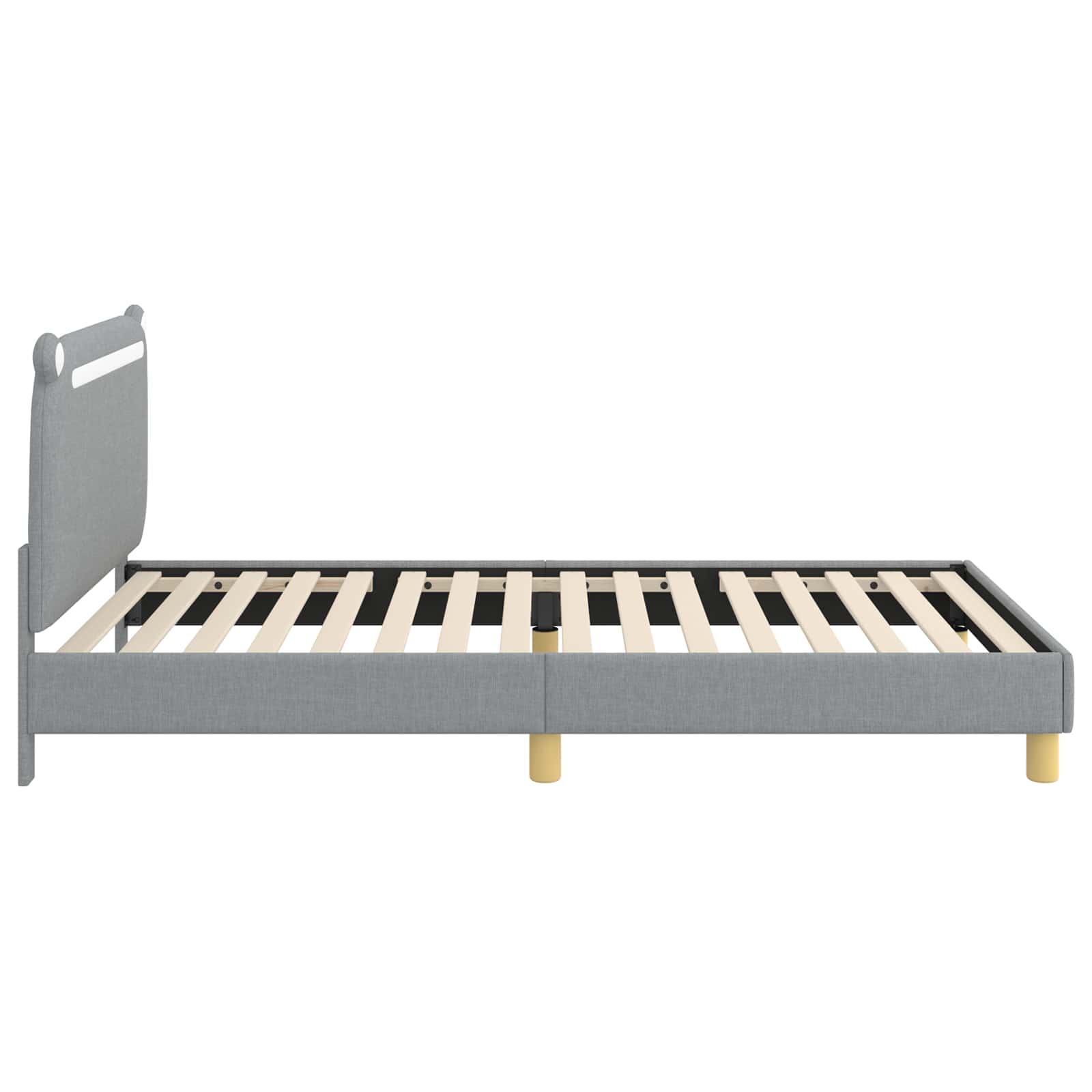 Krevet za djecu s uzglavljem Svijetlo siva 80 x 200 cm tkanina