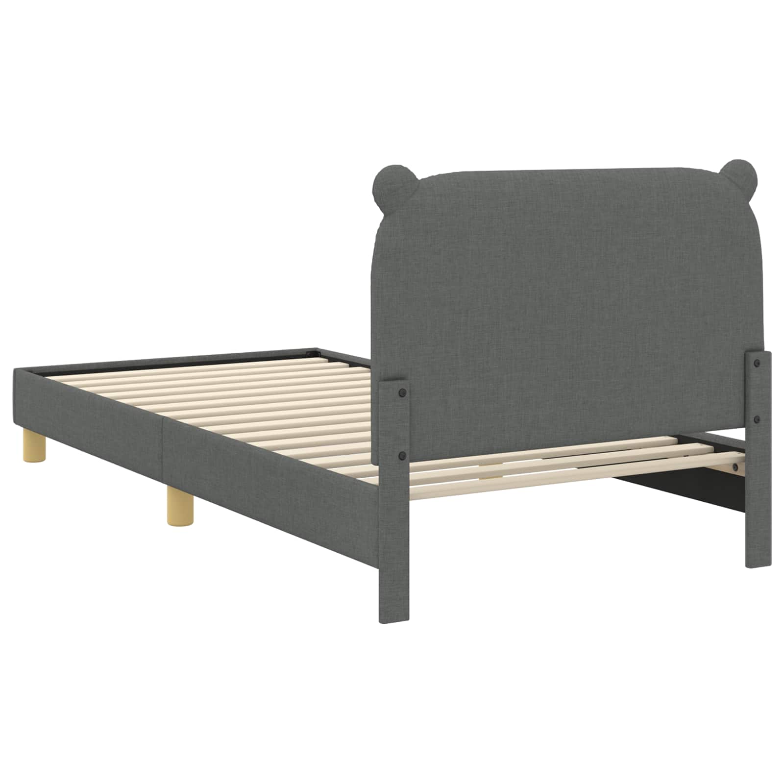 Krevet za djecu s uzglavljem Tamnosiva 80 x 200 cm Tkanina