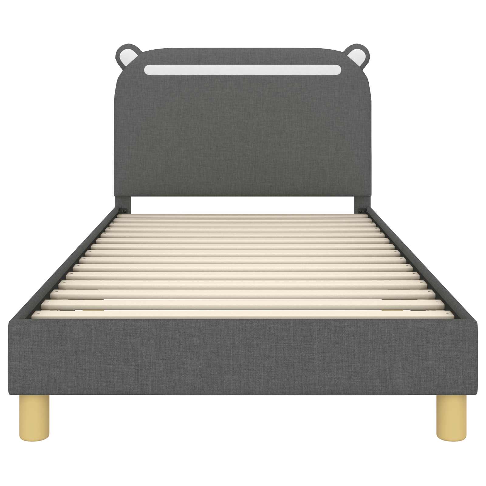 Krevet za djecu s uzglavljem Tamnosiva 80 x 200 cm Tkanina