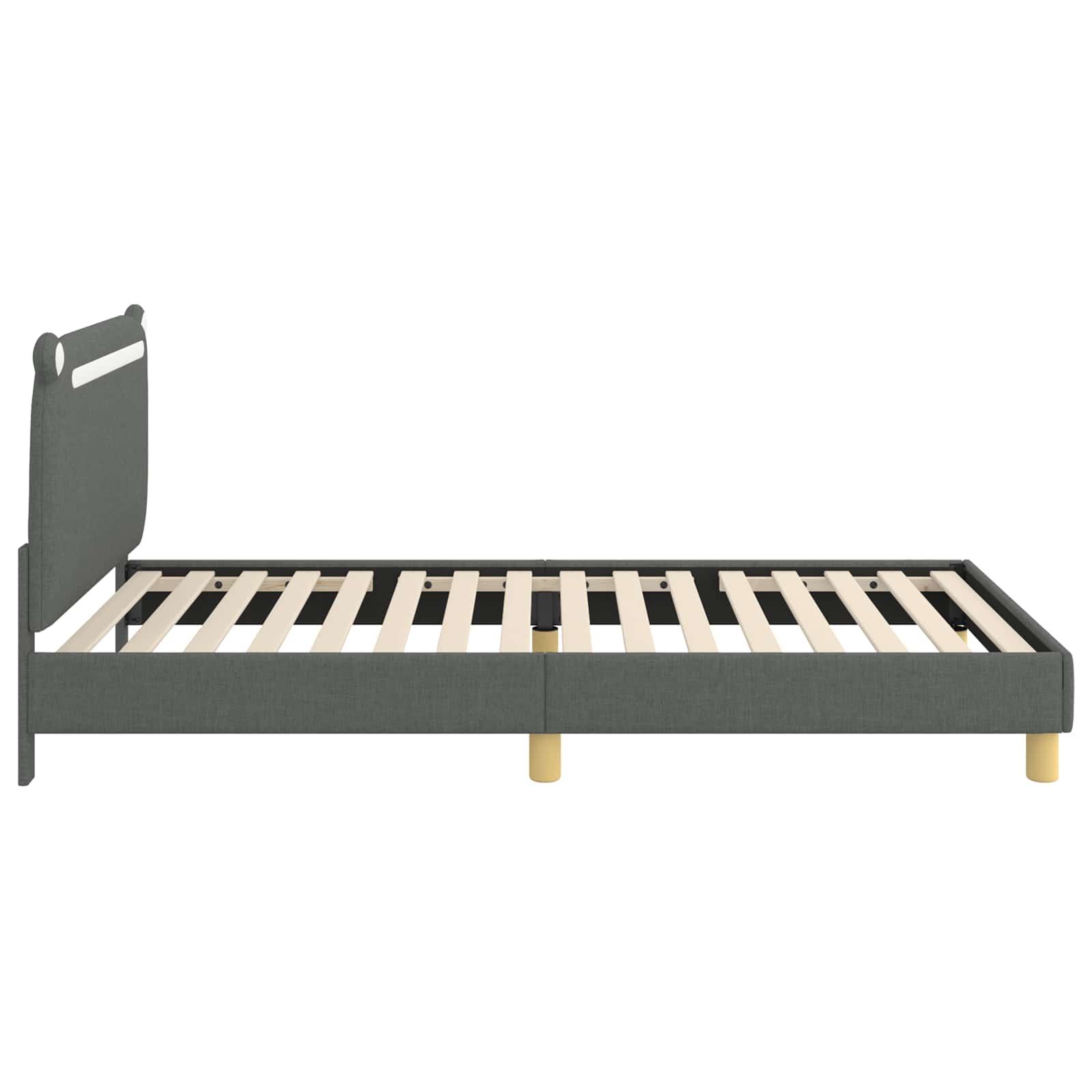 Krevet za djecu s uzglavljem Tamnosiva 80 x 200 cm Tkanina