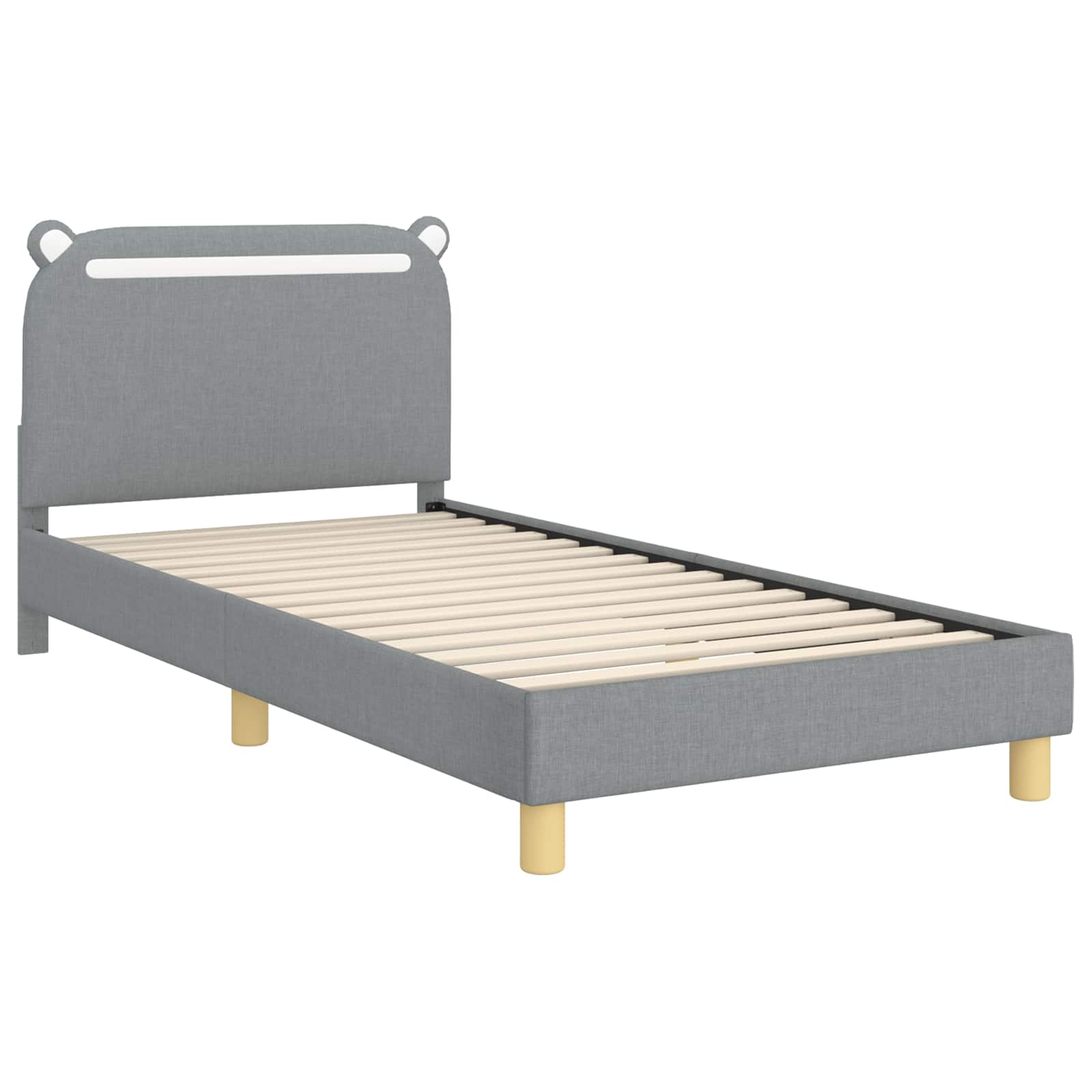 Krevet za djecu s uzglavljem Svijetlo siva 90 x 190 cm tkanina