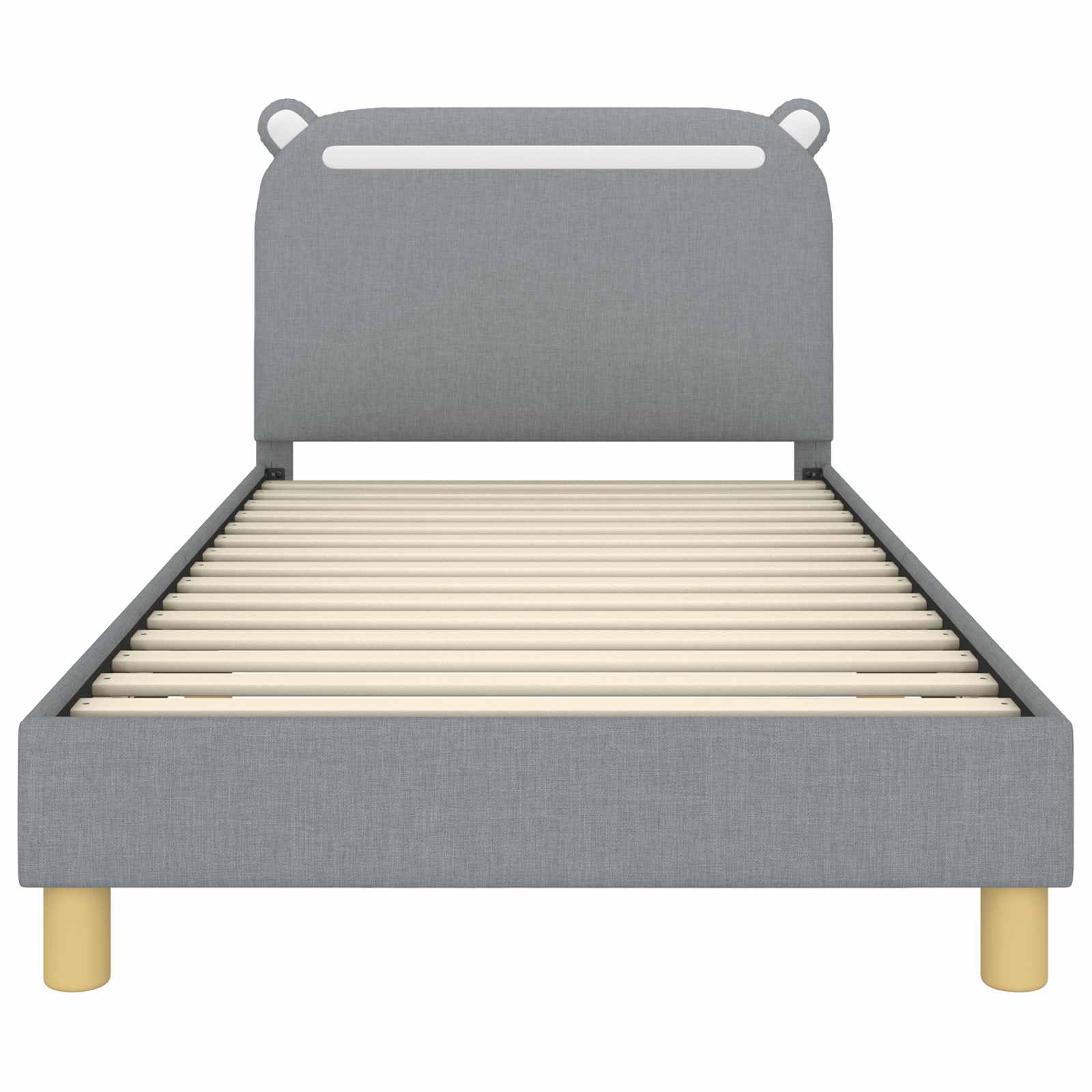 Krevet za djecu s uzglavljem Svijetlo siva 90 x 200 cm tkanina