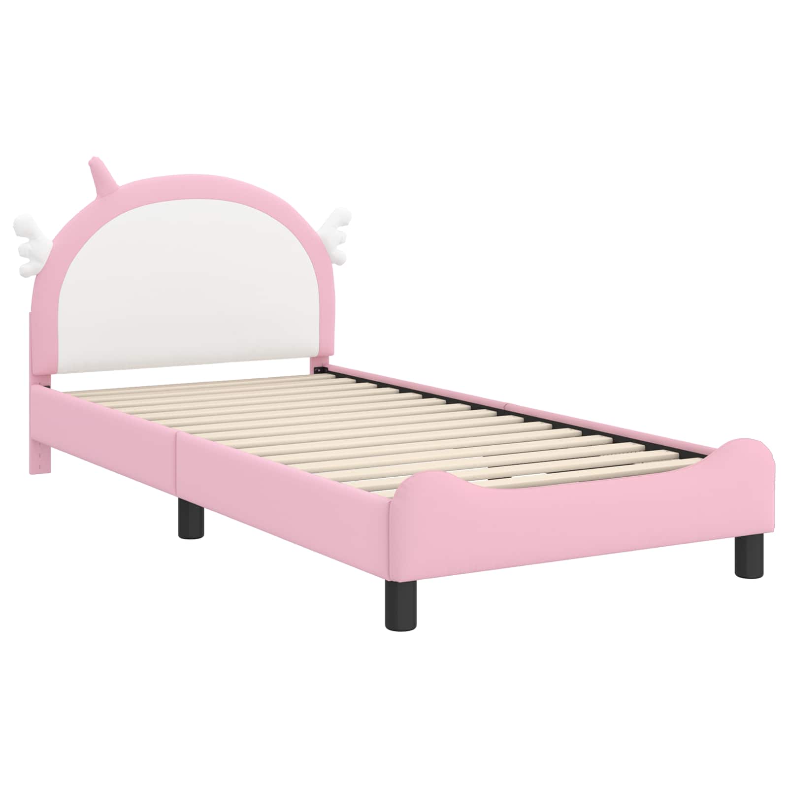 Krevet za djecu s uzglavljem Ružičasta 90 x 190 cm PU