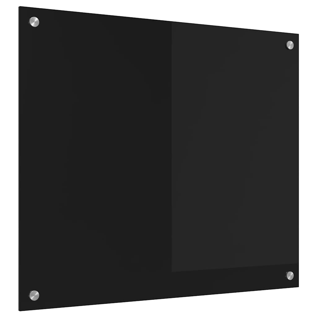 Kuhinjski zid Crna 70 x 60 cm Staklo otporno na udarce