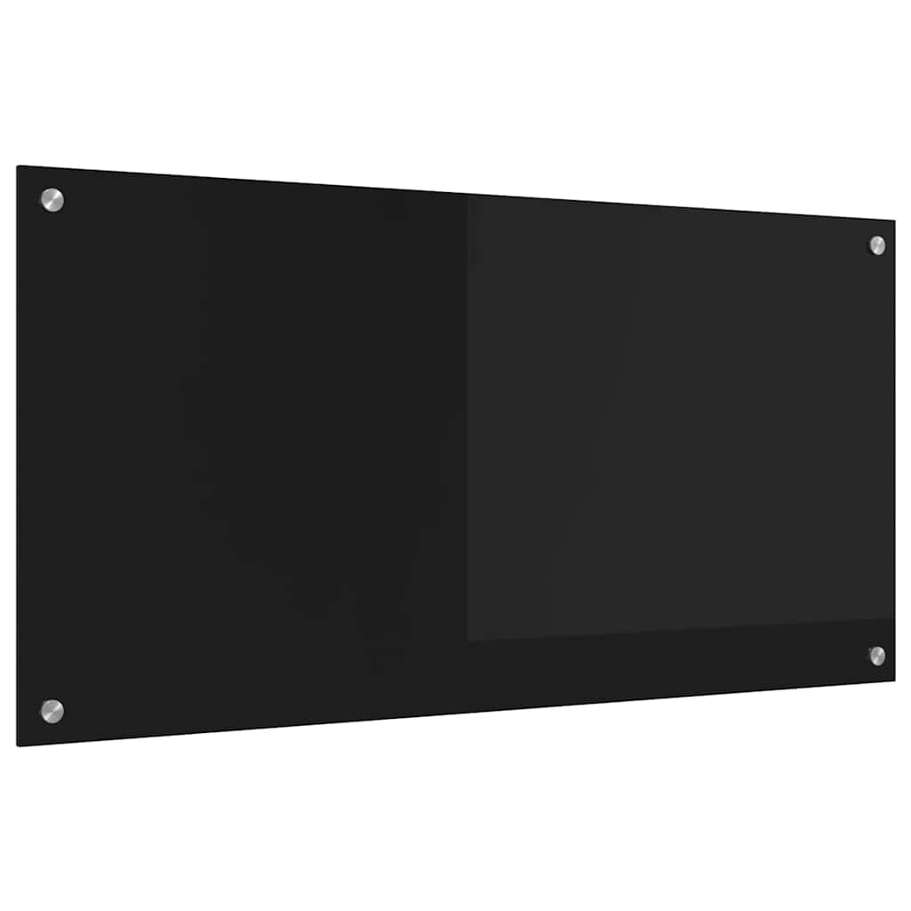 Kuhinjski zid Crna 100 x 50 cm Staklo otporno na udarce
