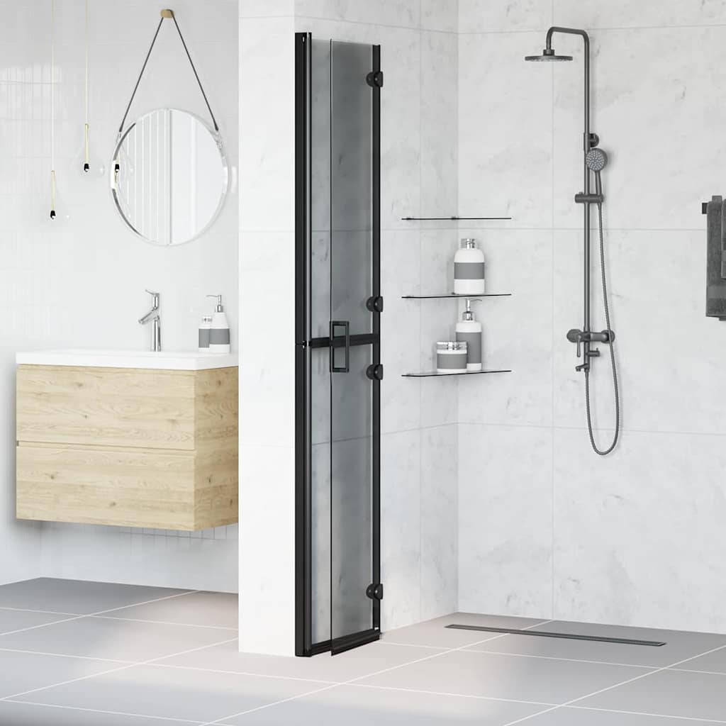 Walk-In zid za tuširanje Crna 80 x 6,5 x 190 cm