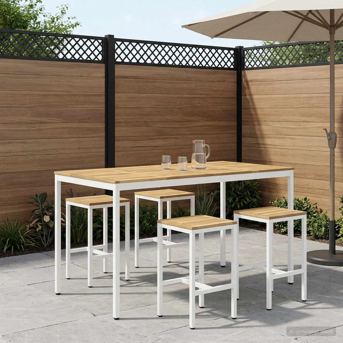 Stol za bar u vrtu Bijela 196 x 100,5 x 105 cm