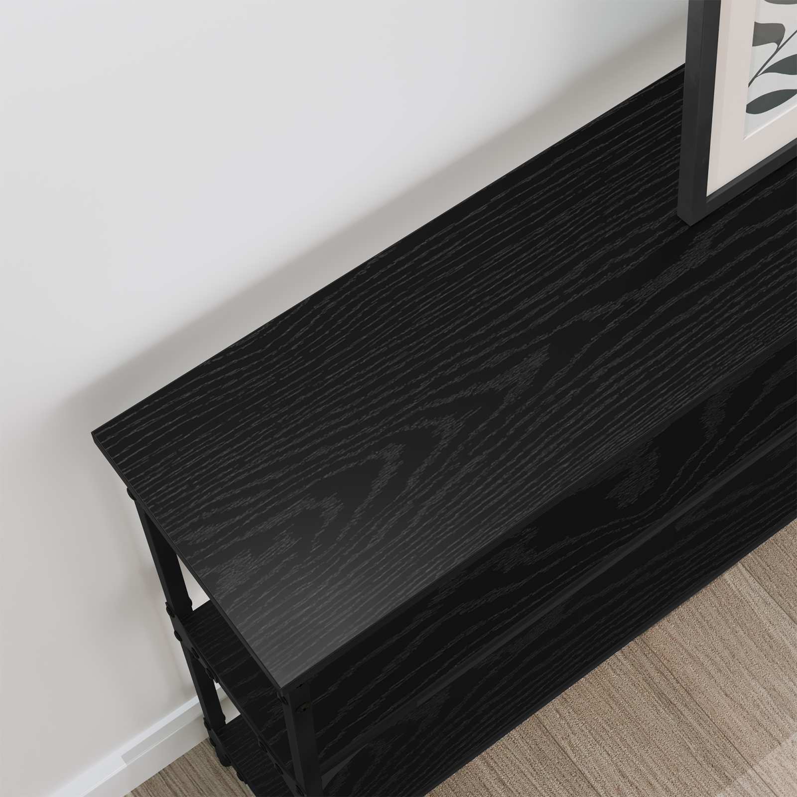 Konzolna stolica s policom Crni hrast 100 x 22,5 x 75 cm