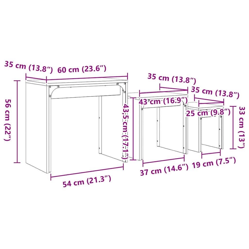 Kava Stol 3 pcs Staro drvo Konstruirano drvo