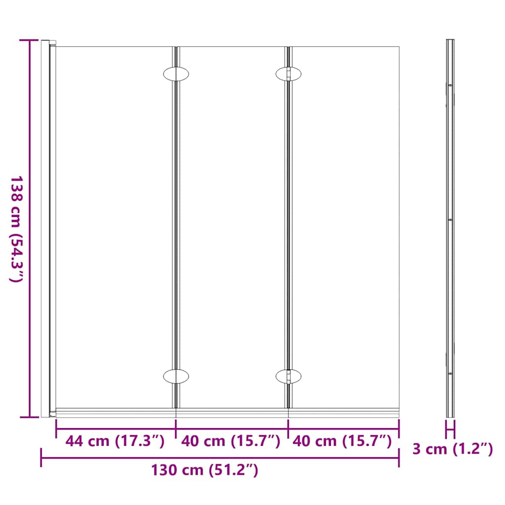 Ograda za tuš Crna 130 x 138 cm ESG staklo i aluminij