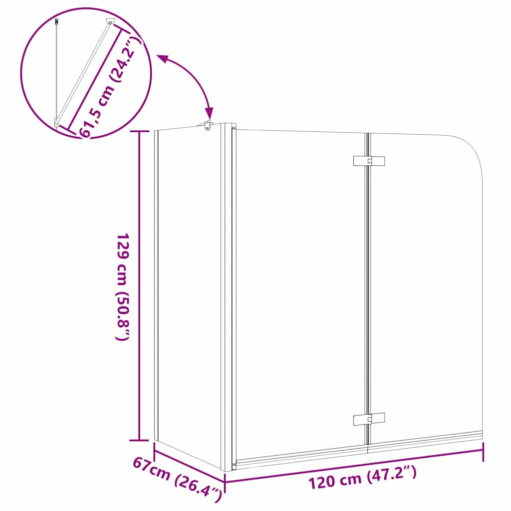 Ograda za tuš Zlatno 120 x 68 x 130 cm ESG staklo i aluminij