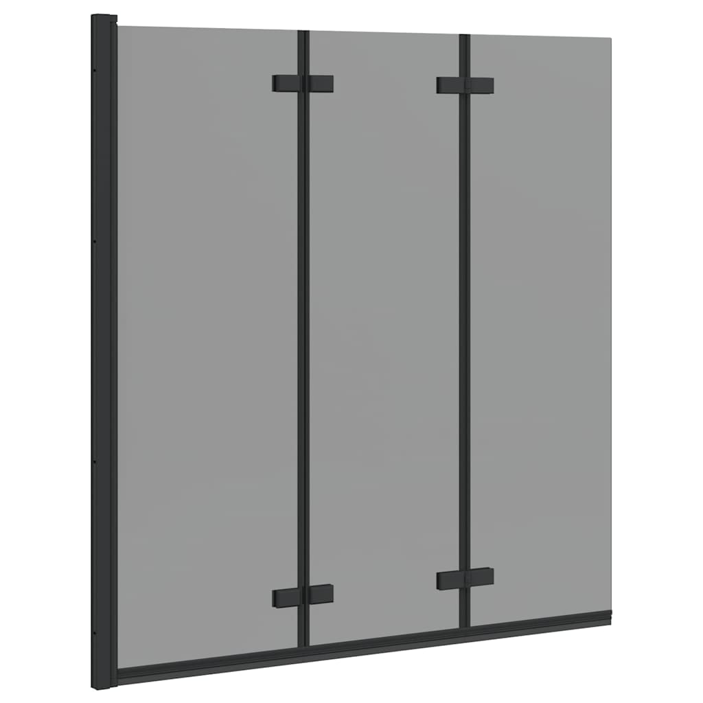 Sklopiva tuš kabina Crna 130 x 138 cm ESG staklo i aluminij