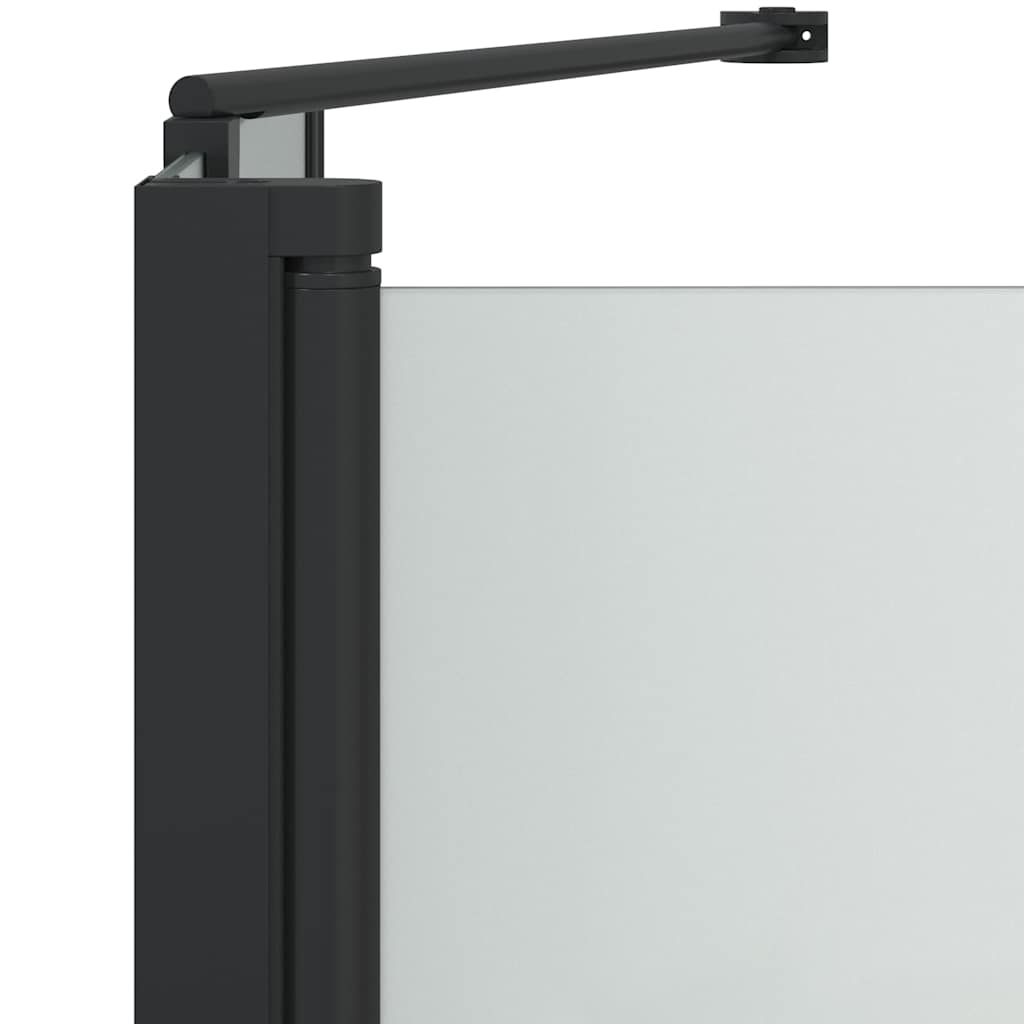 Ograda za tuš Crna 120 x 68 x 130 cm ESG staklo i aluminij