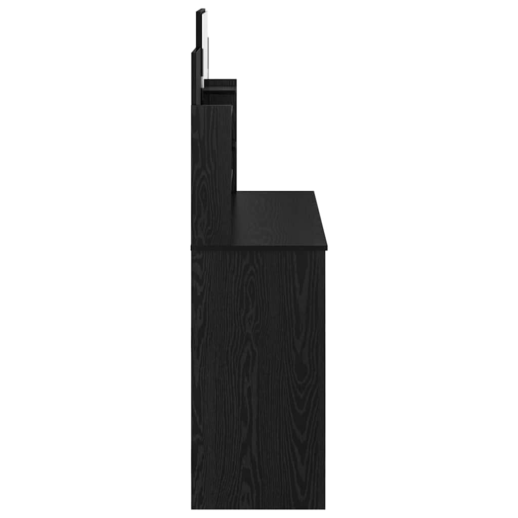 Toaletni stol s ogledalom s policom Crni hrast 96 x 39 x 142 cm