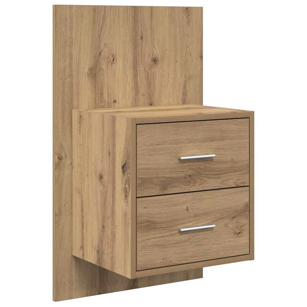 Wall-mounted noćni ormarić s ladicama 2 pcs Umjetnički hrast