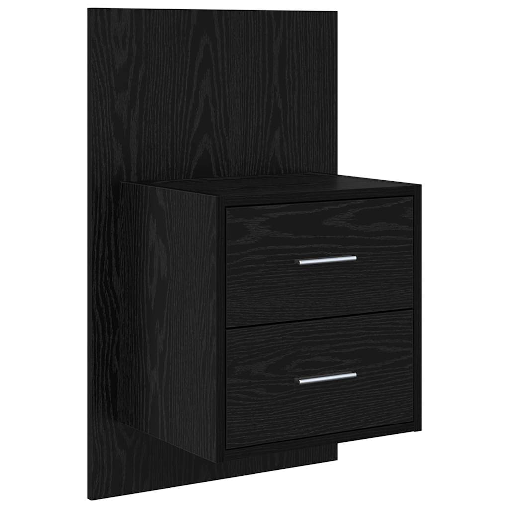Wall-mounted noćni ormarić 2 pcs Crni hrast 48,5 x 32,5 x 80 cm