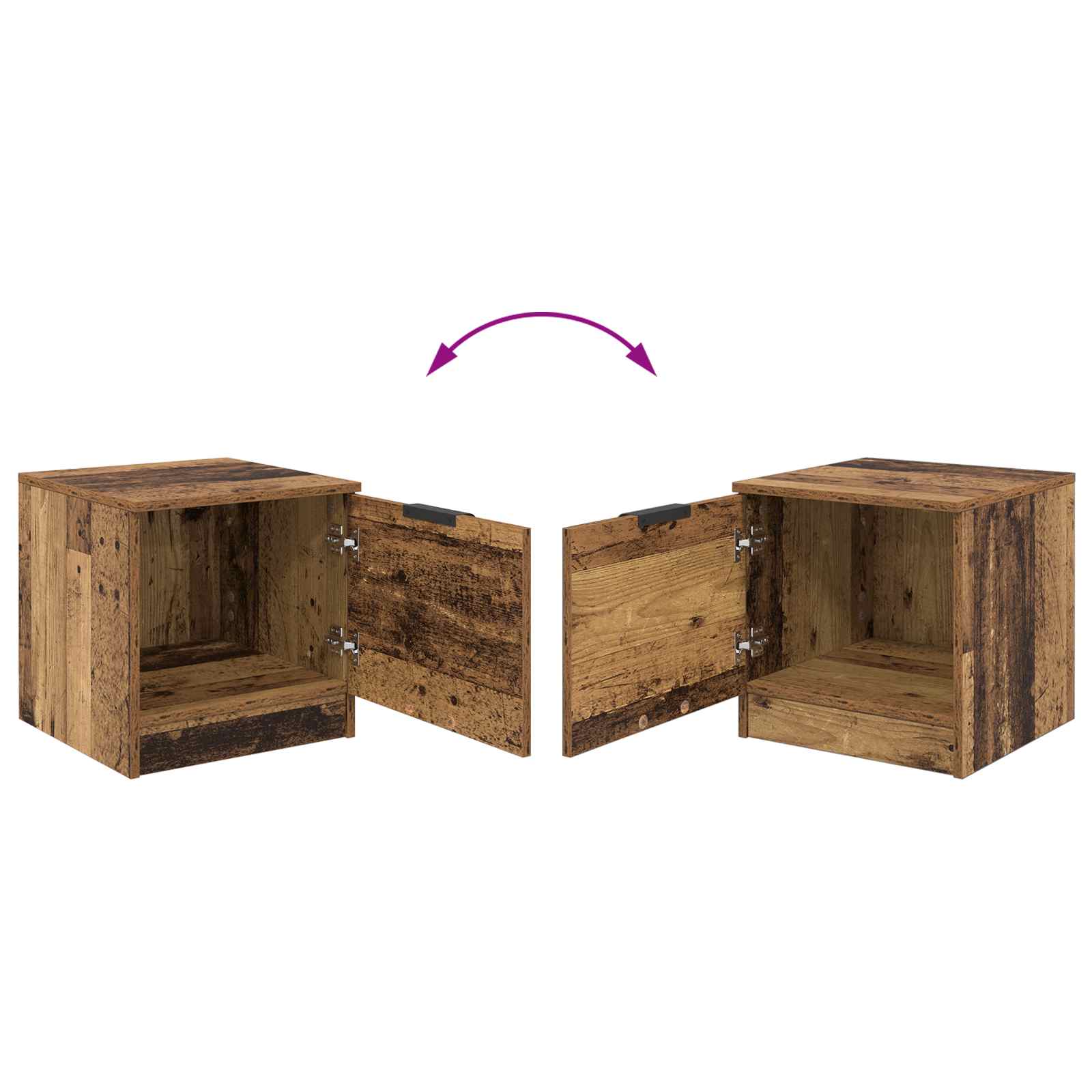 Ormarić za krevet s ladicama 2 pcs Staro drvo 40 x 39 x 40cm