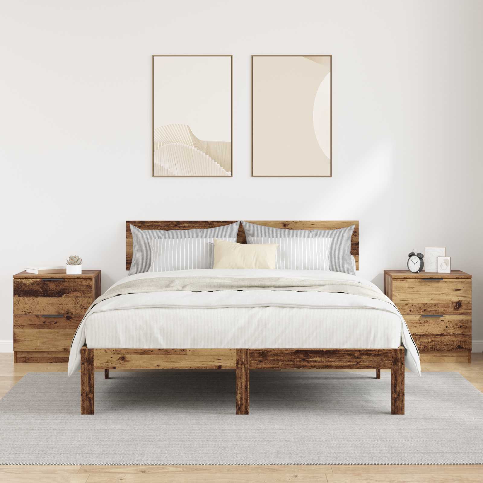 Noćni ormar 2 pcs Staro drvo 45 x 39 x 50cm Konstruirano drvo