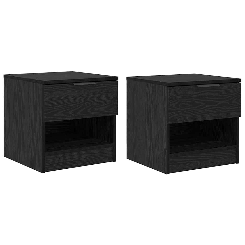 Ormarić za krevet s ladicama 2 pcs Crni hrast 40 x 39 x 40cm