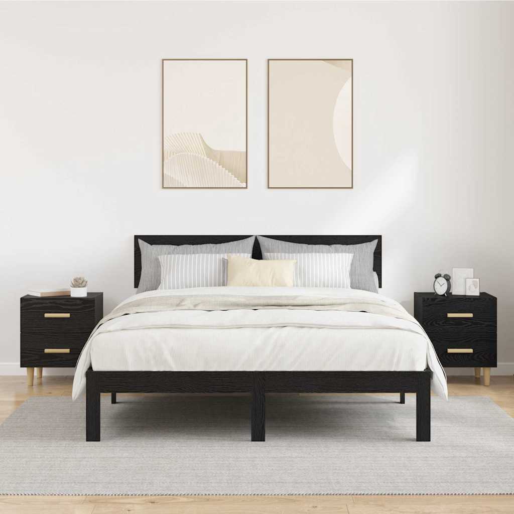 Ormarić za krevet s ladicama 2 pcs Crni hrast 40 x 35 x 47.5cm