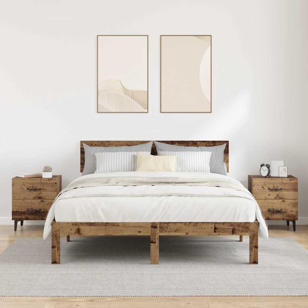Ormarić za krevet s ladicama 2 pcs Staro drvo 40 x 35 x 47,5 cm