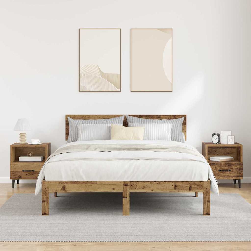 Noćni ormar s ladicama 2 pcs Staro drvo 40 x 35 x 47.5 cm