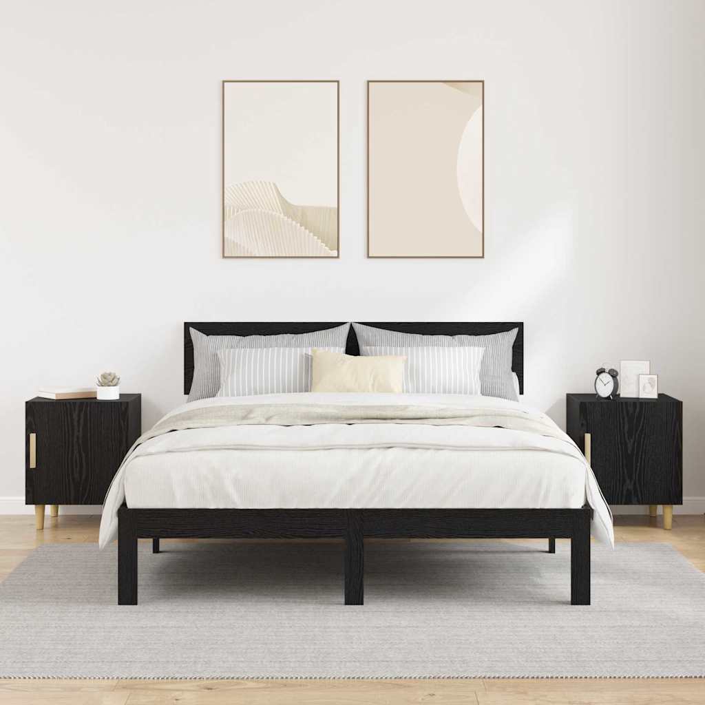 Noćni ormar 2 pcs Crni hrast 40 x 40 x 50 cm Konstruirano drvo