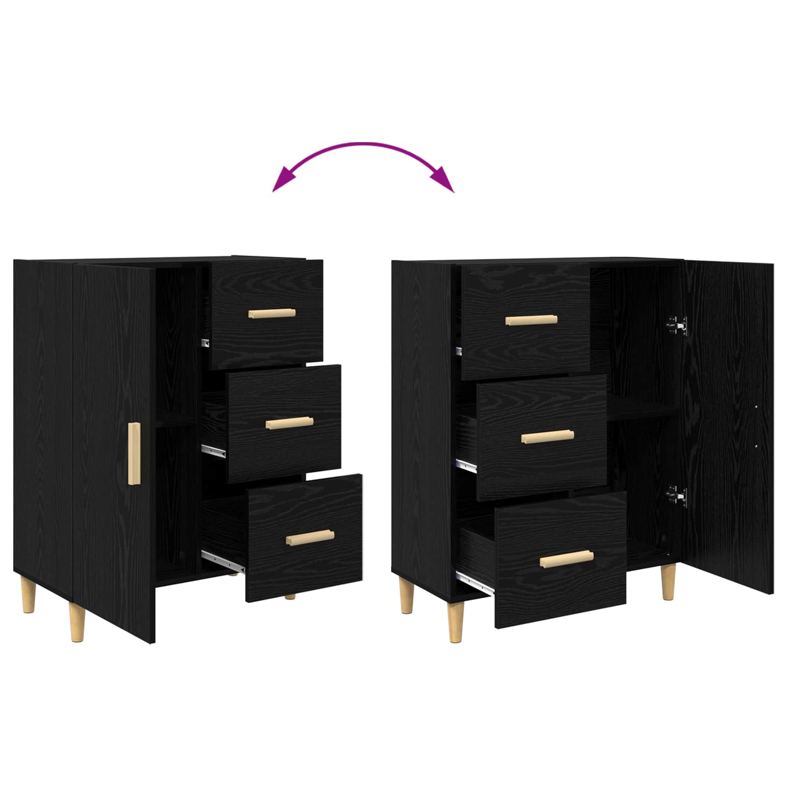 Kreveta Crni hrast 34 x 69.5 x 90 cm Konstruirano drvo