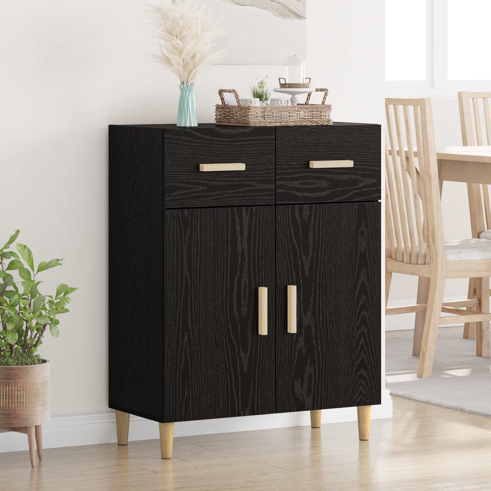 Kreveta Crni hrast 34 x 69.5 x 89 cm Konstruirano drvo